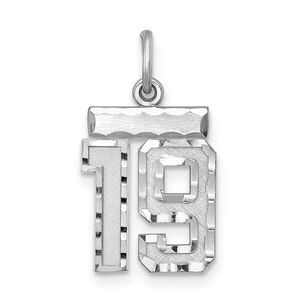 Sterling Silver, Varsity Collection, Small D/C Pendant, Number 19
